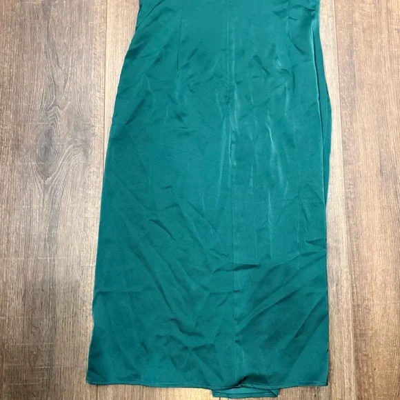 Lulus Hollywood Forest Green Satin Midi Dress Women's Size medium - Picture 12 of 15